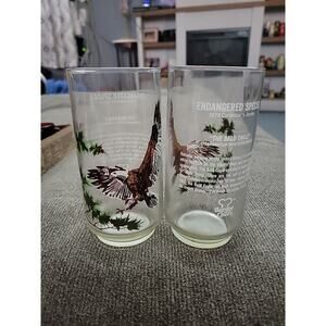 1978 Burger Chef Collector's Series Endangered Species Glass Bald Eagle Set 2